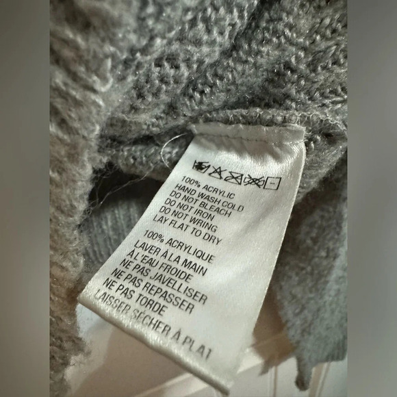 Pins and Needles Gray Soft Knit Hooded Crop Sweatshirt - Picture 3 of 6